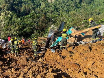 Imagen del derrumbe en Colombia