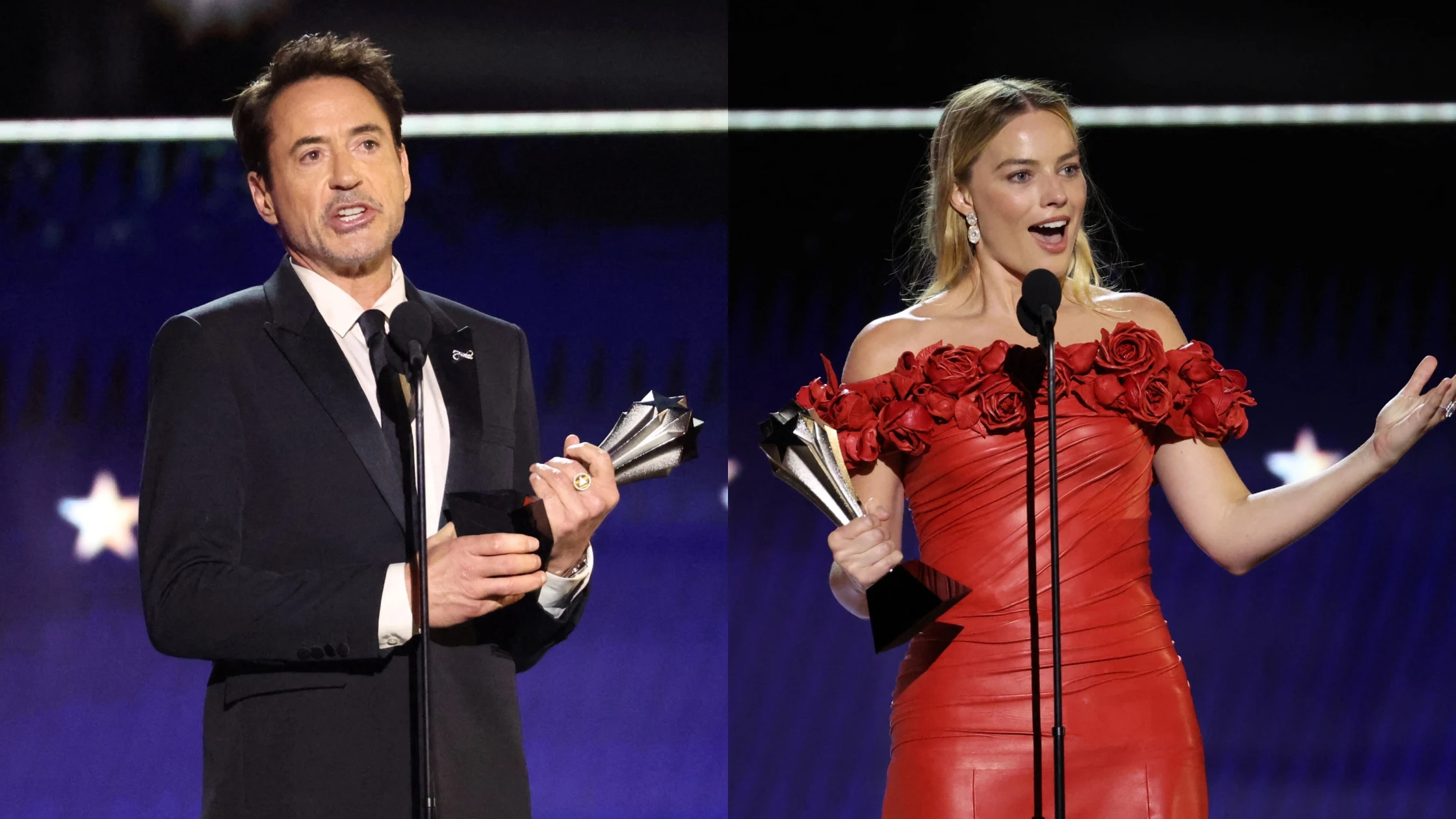 Robert Downey Jr. y Margot Robbie en los Critics Choice Robert Downey Jr. y Margot Robbie en los Critics Choice