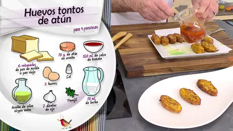 Ingredientes huevos tontos de atún Ingredientes huevos tontos de atún