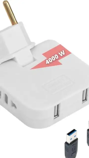 Ladrón con tomas de entrada y tomas de USB Ladrón con tomas de entrada y tomas de USB