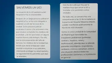 Folleto repartido en la concentración en La Paz Folleto repartido en la concentración en La Paz