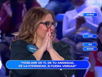 A Inma Cuevas le puede la ansiedad en Pasapalabra: “Perdóname, Moisés, por favor” A Inma Cuevas le puede la ansiedad en Pasapalabra: “Perdóname, Moisés, por favor”