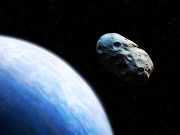 Recreación de un asteroide que se acerca a la Tierra