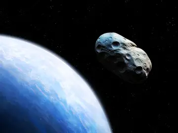 Recreación de un asteroide que se acerca a la Tierra Recreación de un asteroide que se acerca a la Tierra