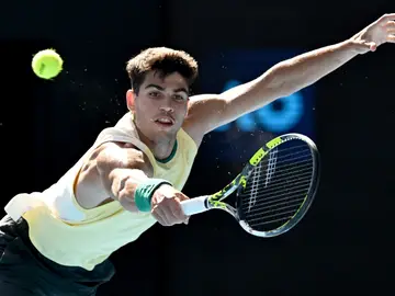 Carlos Alcaraz, en acción en el Open de Australia Carlos Alcaraz, en acción en el Open de Australia