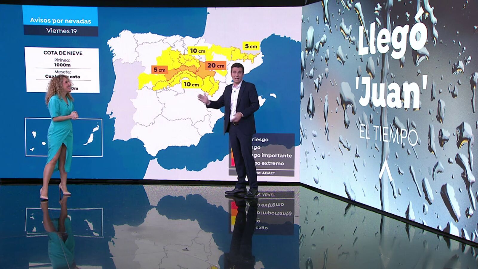 César Gonzalo anuncia que hoy 'Juan' trae nevadas y lluvias, después dejará un gélido y soleado fin de semana