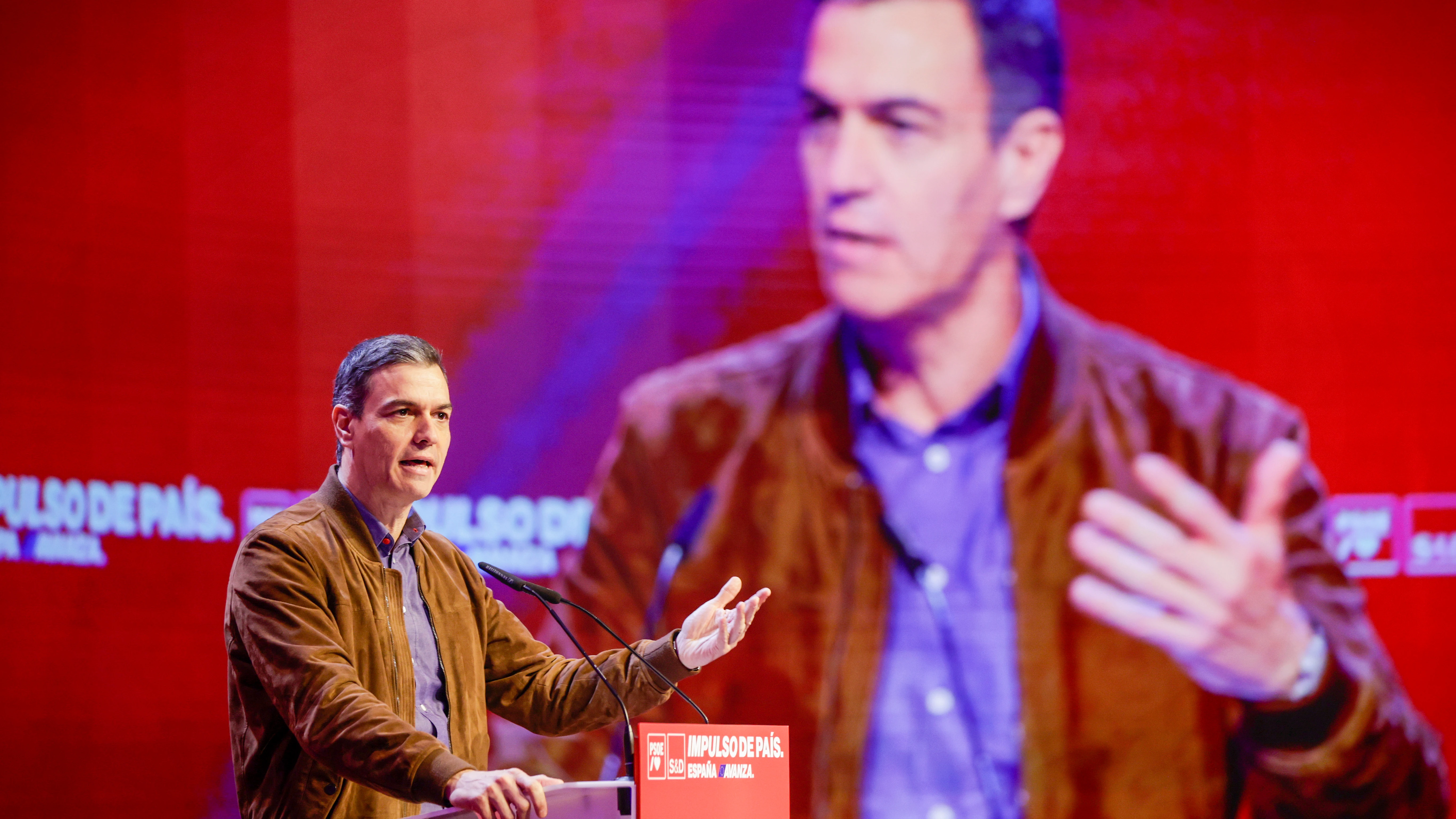 El presidente del Gobierno y l&iacute;der del PSOE, Pedro S&aacute;nchez durante la clausura de la convenci&oacute;n del partido que se ha celebrado este domingo en A Coru&ntilde;a. 