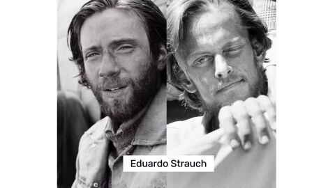 Eduardo Strauch en la vida real y el personaje en La sociedad de la nieve