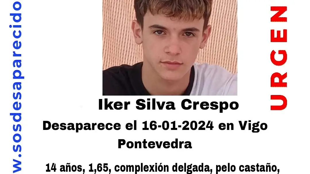 Imagen de Iker Silva Crespo, desaparecido en Vigo