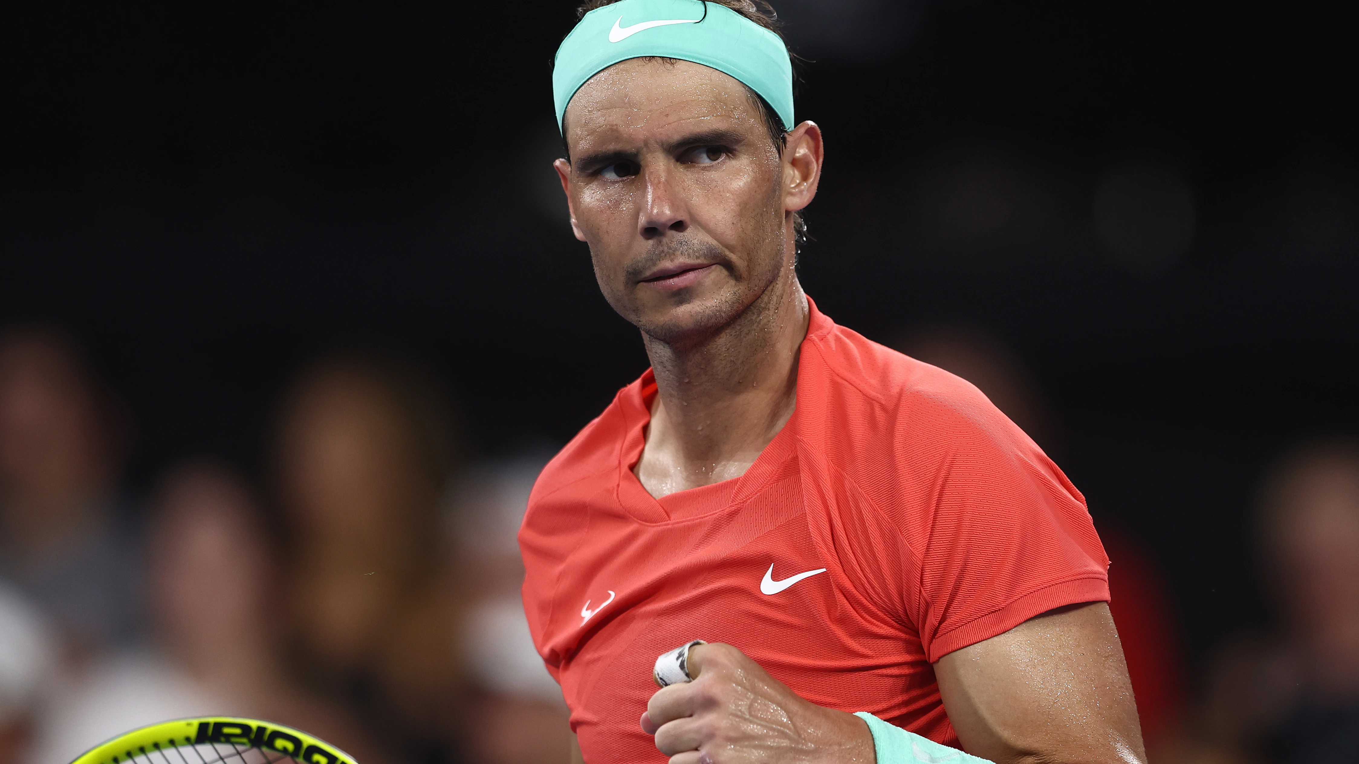 Rafa Nadal en un partido en el torneo australiano de Brisbane Rafa Nadal en un partido en el torneo australiano de Brisbane