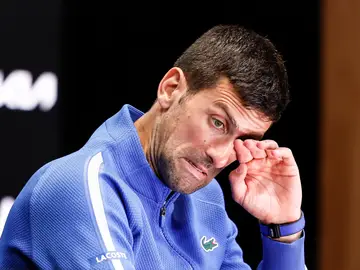 Novak Djokovic en la rueda de prensa posterior a perder ante Sinner en el Open de Australia Novak Djokovic en la rueda de prensa posterior a perder ante Sinner en el Open de Australia