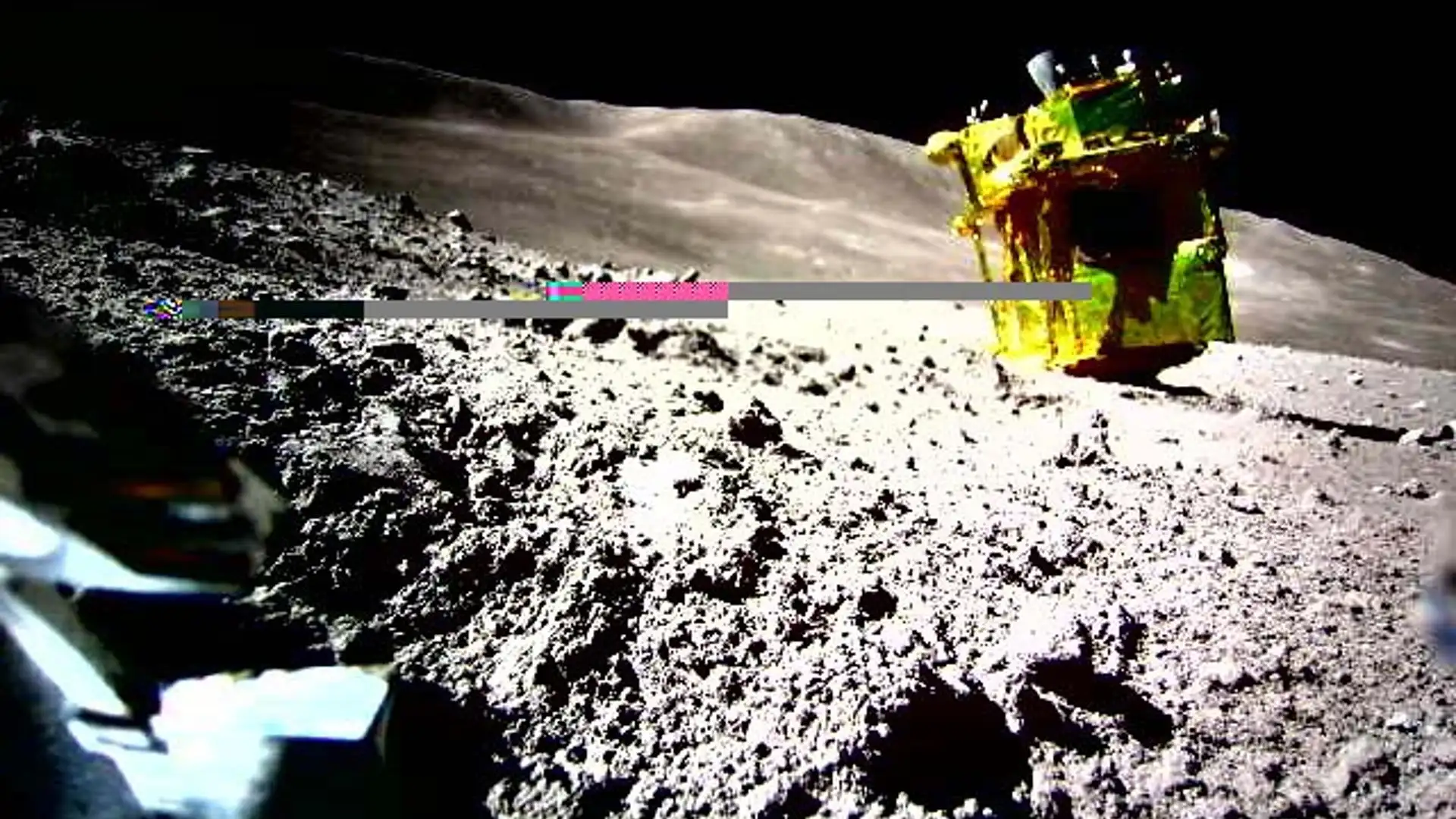 ista de la sonda japonesa SLIM en la superficie lunar