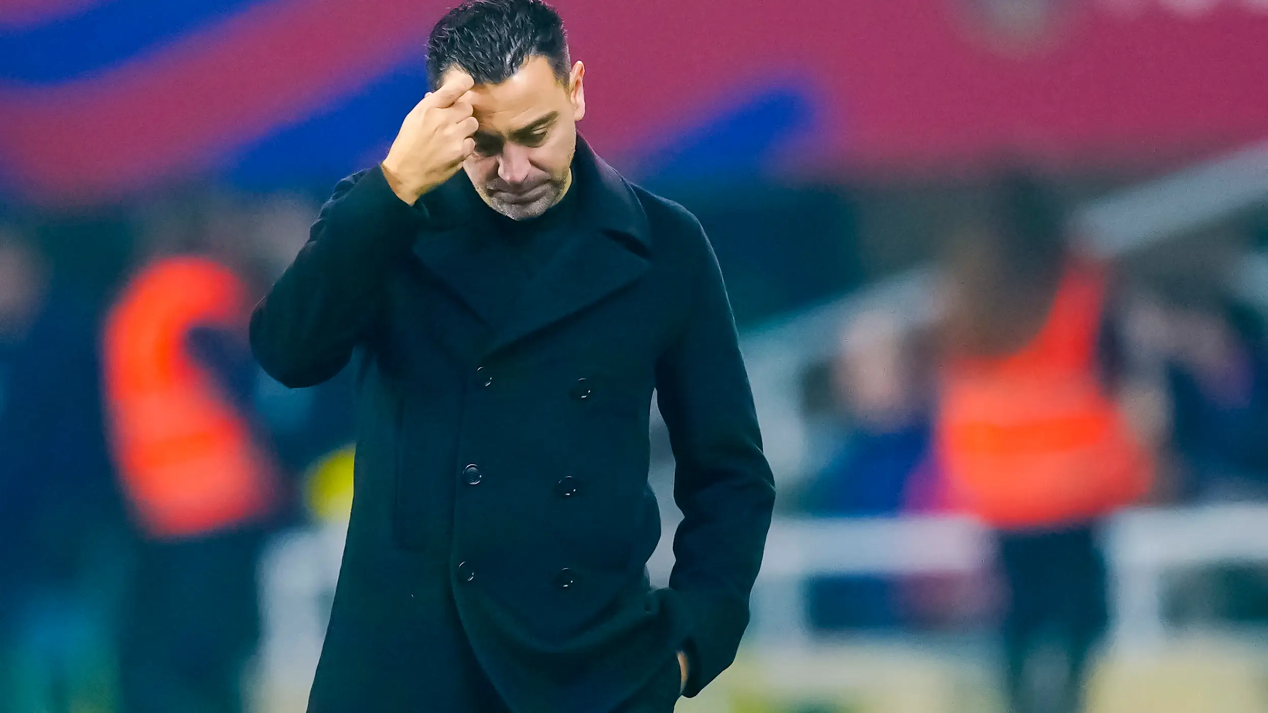 Xavi Hernández se lamenta durante el Barcelona - Villarreal (3-5) Xavi Hernández se lamenta durante el Barcelona - Villarreal (3-5)