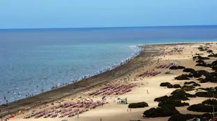 Foto de archivo de la Playa del Inglés Foto de archivo de la Playa del Inglés