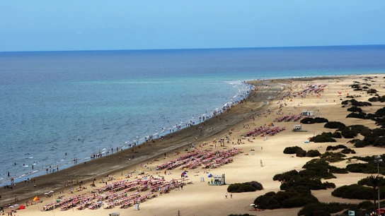 Foto de archivo de la Playa del Inglés Foto de archivo de la Playa del Inglés