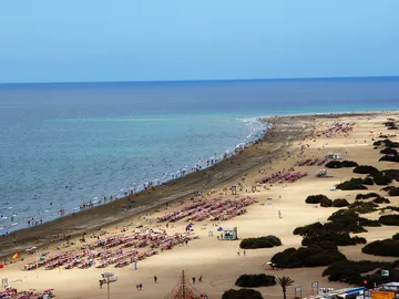 Foto de archivo de la Playa del Inglés Foto de archivo de la Playa del Inglés