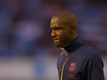 Eric Abidal en un partido con el FC Barcelona el 30 de marzo de 2013 Eric Abidal en un partido con el FC Barcelona el 30 de marzo de 2013