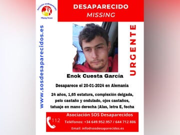 Enok Cuesta García, uno de los jóvenes almerienses desaparecido en Alemania