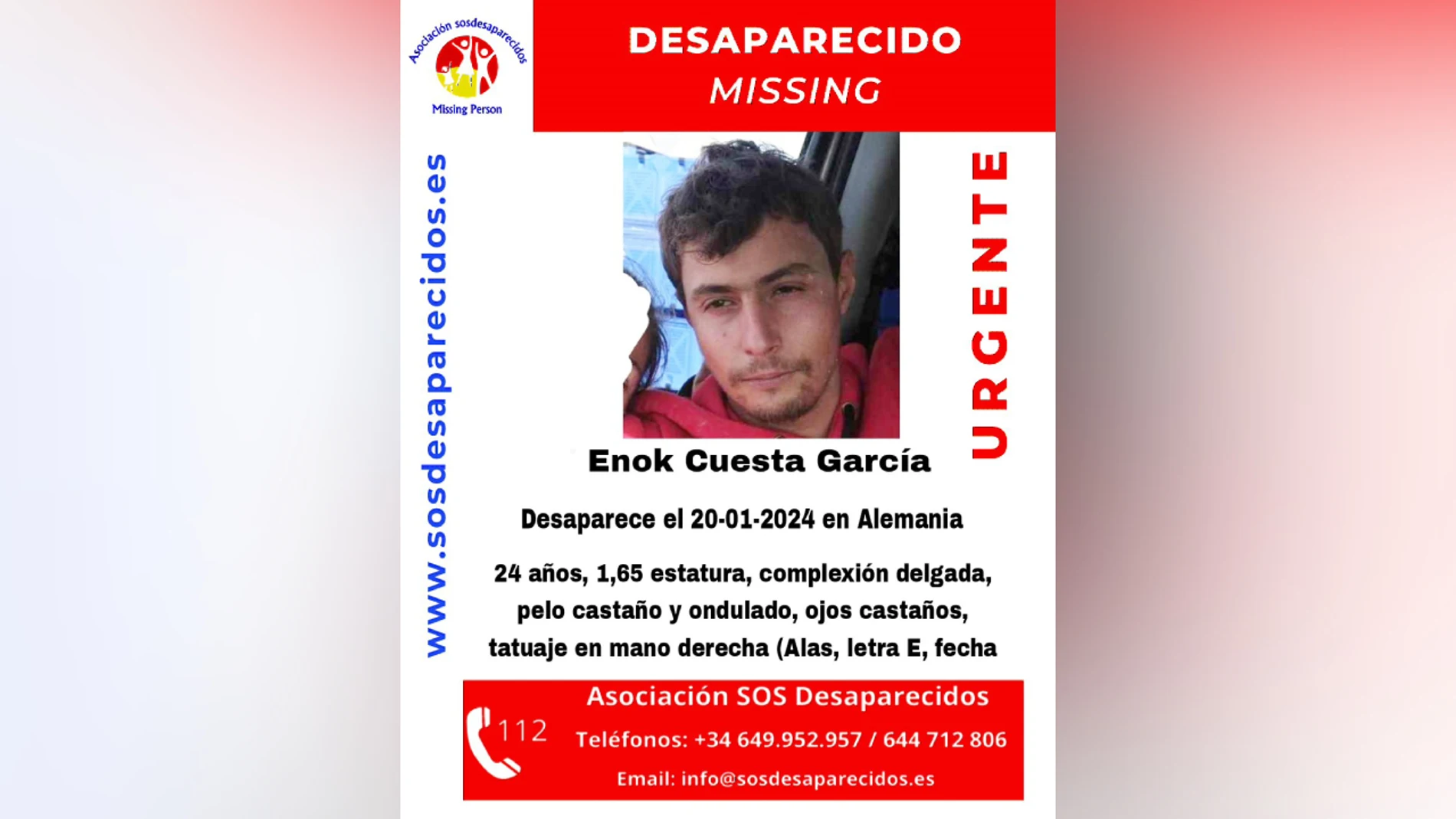Enok Cuesta García, uno de los jóvenes almerienses desaparecido en Alemania