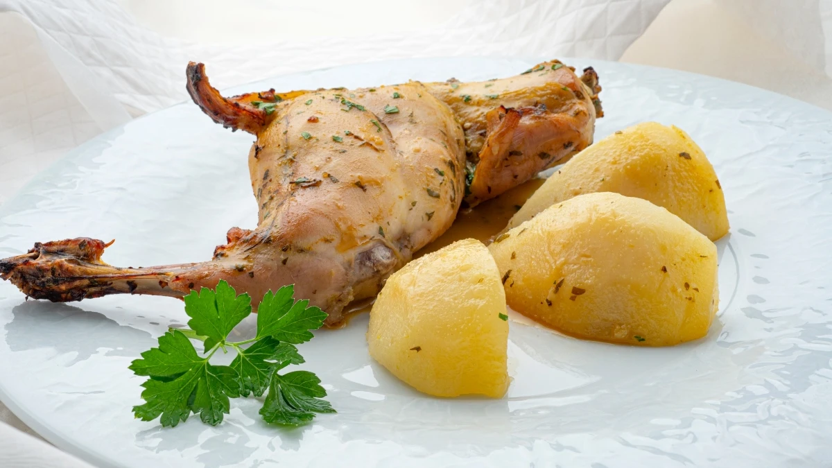 Receta de muslo de conejo con pera