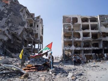 Escombros en Franja de Gaza, Palestina