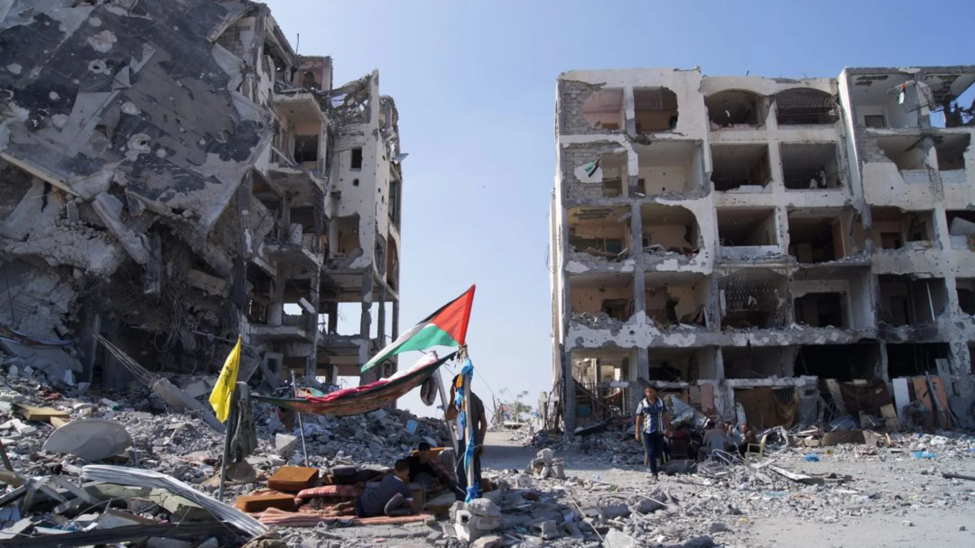 Escombros en Franja de Gaza, Palestina