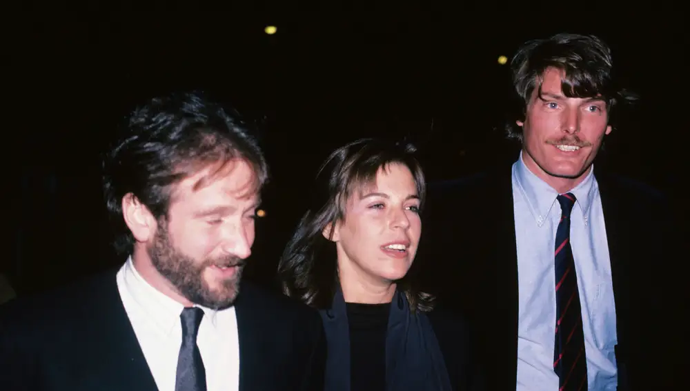 Robin Williams con su exmujer Valarie y Christopher Reeve en Nueva York en 1983