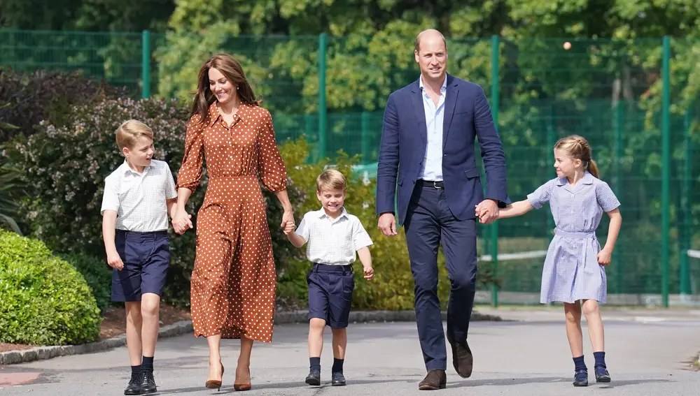 Kate Middleton y el príncipe Guillermo con sus hijos