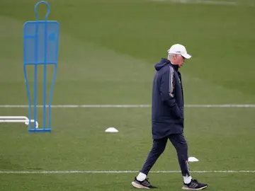 Carlo Ancelotti durante un entrenamiento del Real Madrid Carlo Ancelotti durante un entrenamiento del Real Madrid
