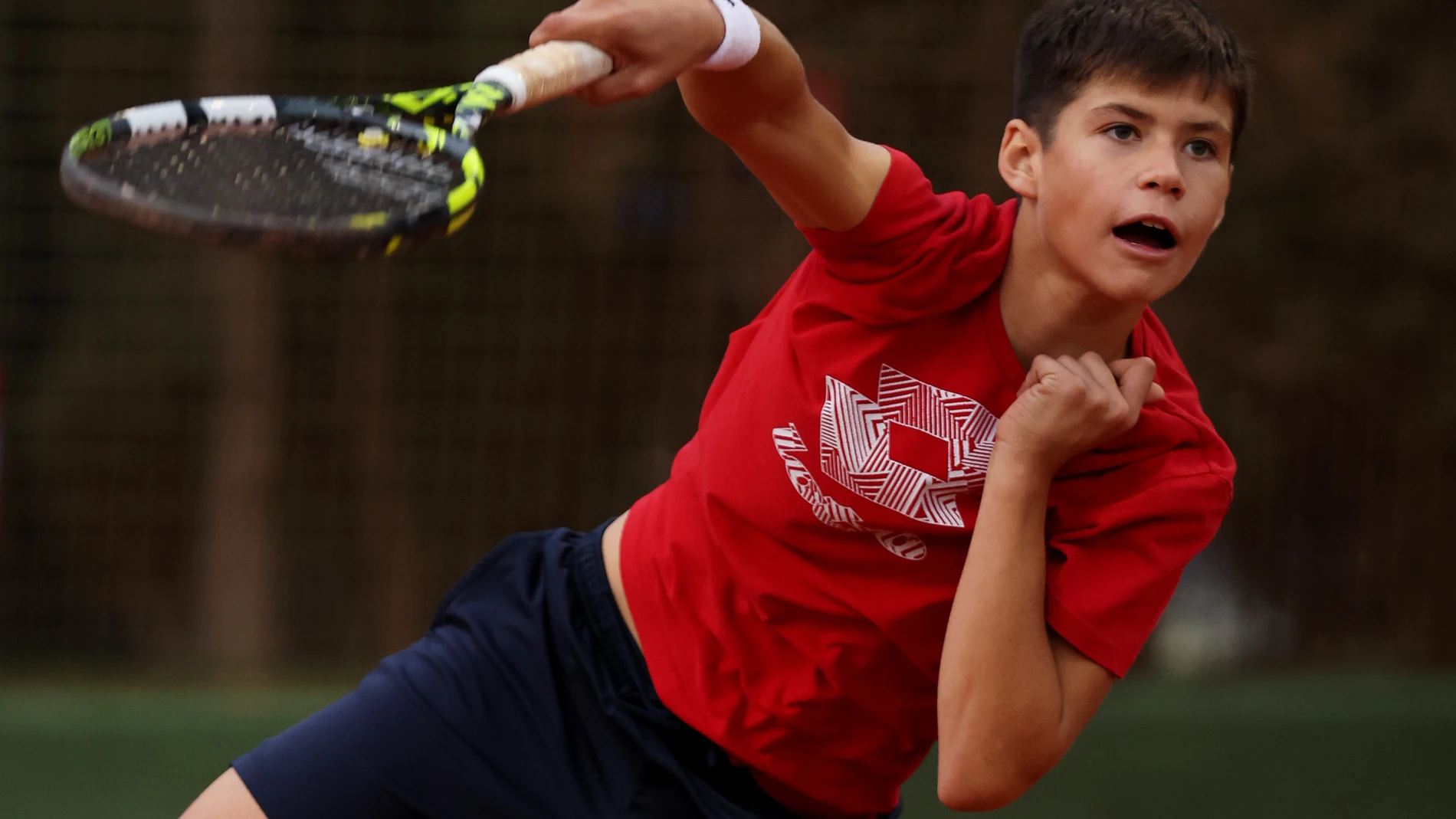 Jaime Alcaraz, hermano de Carlos, entrenando