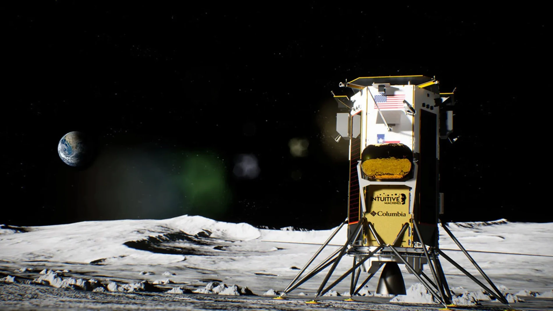 Ilustración del lander o &#39;aterrizador&#39; lunar de la compañía Intuitive Machines