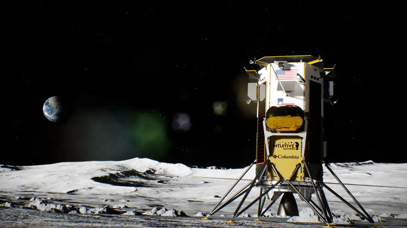 Ilustración del lander o 'aterrizador' lunar de la compañía Intuitive Machines Ilustración del lander o 'aterrizador' lunar de la compañía Intuitive Machines