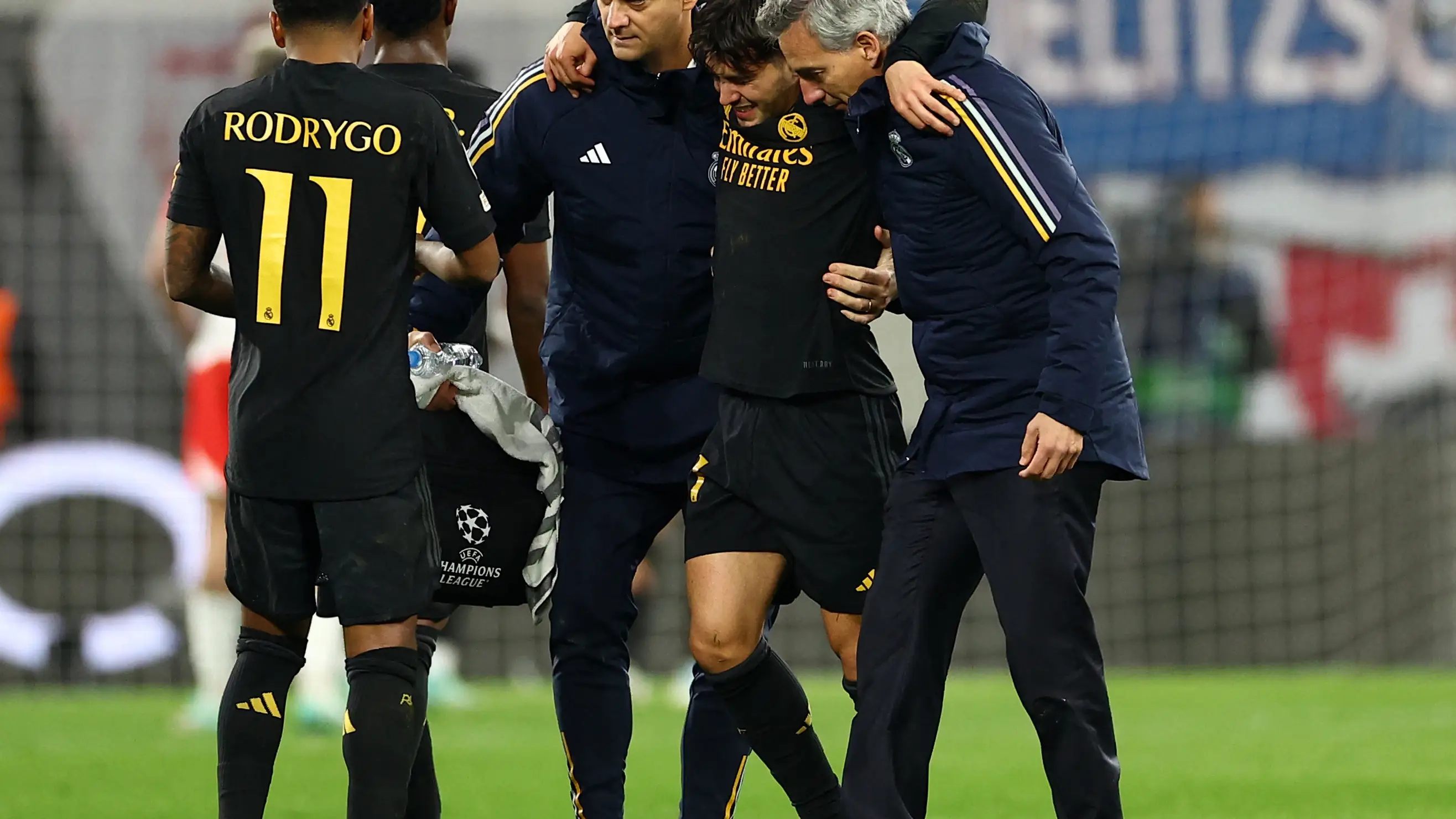 Brahim D&iacute;az, en el momento de retirarse del Red Bull Arena