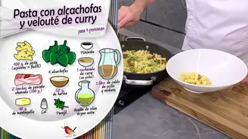 Ingredientes pasta con alcachofas