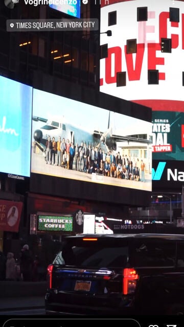 Enzo Vogrincic, orgulloso en Times Square