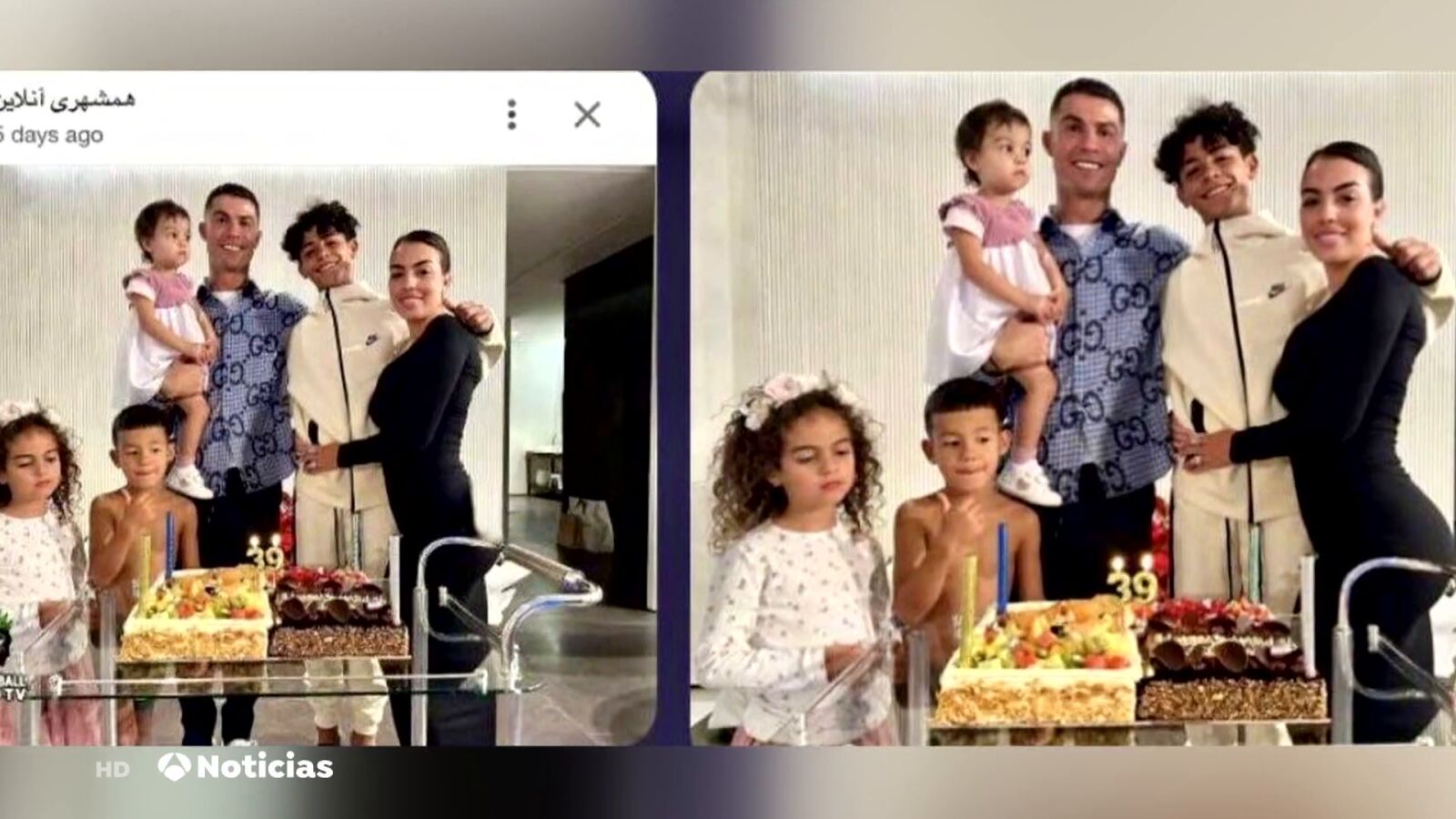 La prensa del régimen iraní censura el trasero de Georgina Rodríguez en una foto junto a Cristiano Ronaldo y sus hijos