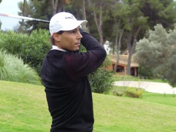 Rafa Nadal, en el Campeonato de Baleares de golf amateur
