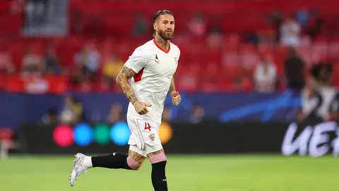 Sergio Ramos en un partido de Champions con el Sevilla FC Sergio Ramos en un partido de Champions con el Sevilla FC