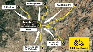 Columnas de tractores hacia Madrid