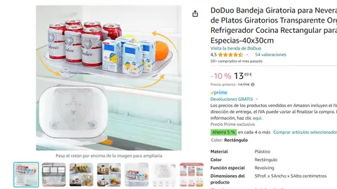Bandeja giratoria para la nevera Bandeja giratoria para la nevera