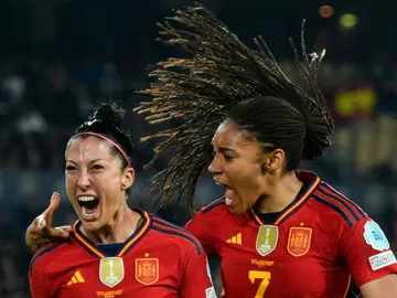 Jennifer Hermoso celebra su gol ante Países Bajos con Salma Paralluelo Jennifer Hermoso celebra su gol ante Países Bajos con Salma Paralluelo