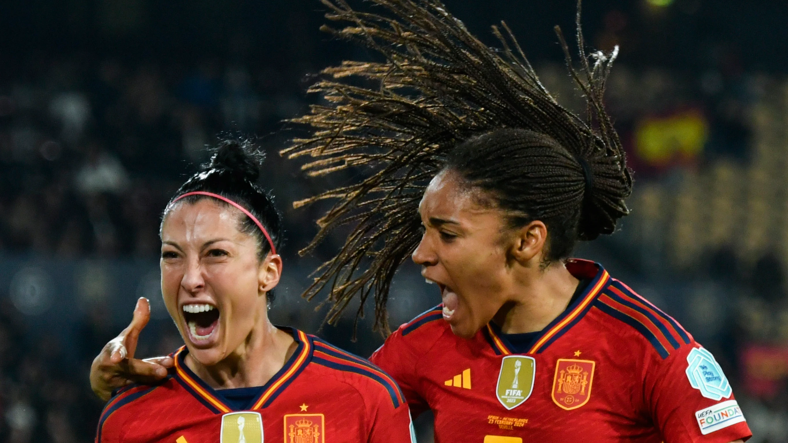 Jennifer Hermoso celebra su gol ante Países Bajos con Salma Paralluelo Jennifer Hermoso celebra su gol ante Países Bajos con Salma Paralluelo