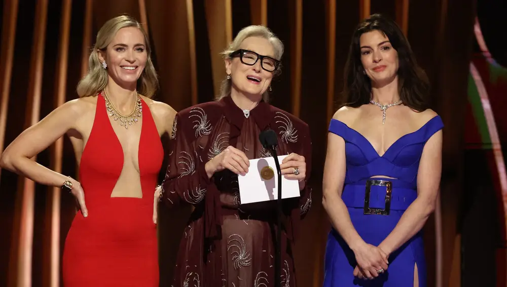 Emily Blunt, Meryl Streep y Anne Hathaway en los SAG Awards