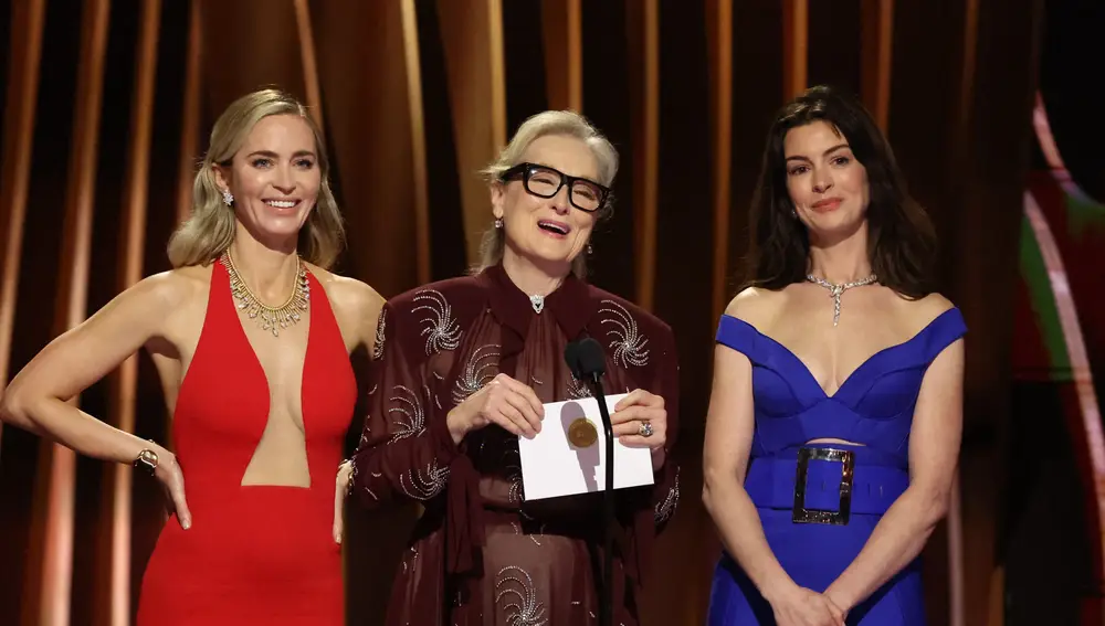 Emily Blunt, Meryl Streep y Anne Hathaway en los SAG Awards