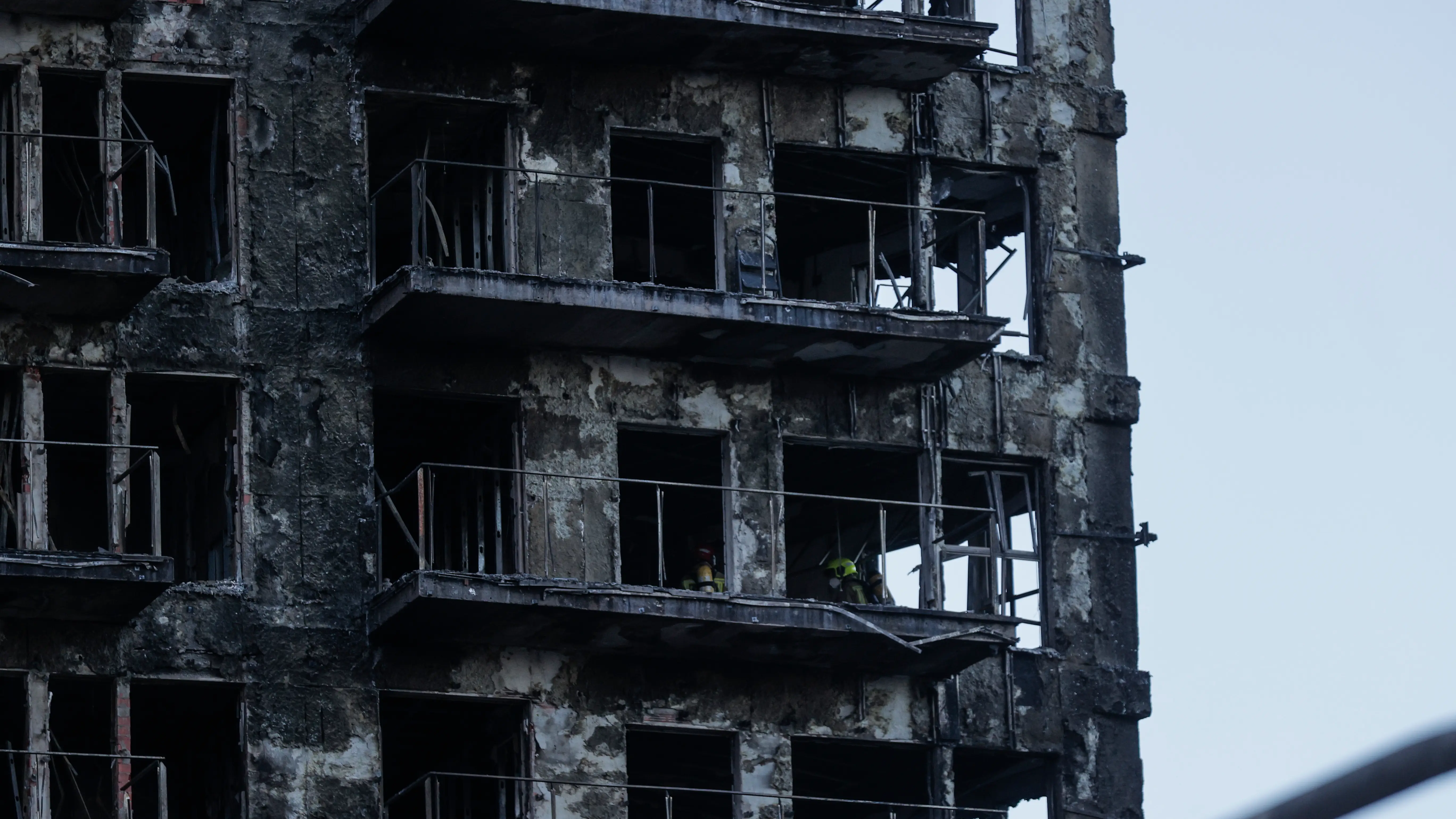 Imagen del edificio incendiado en el barrio de Campanar, Valencia Imagen del edificio incendiado en el barrio de Campanar, Valencia