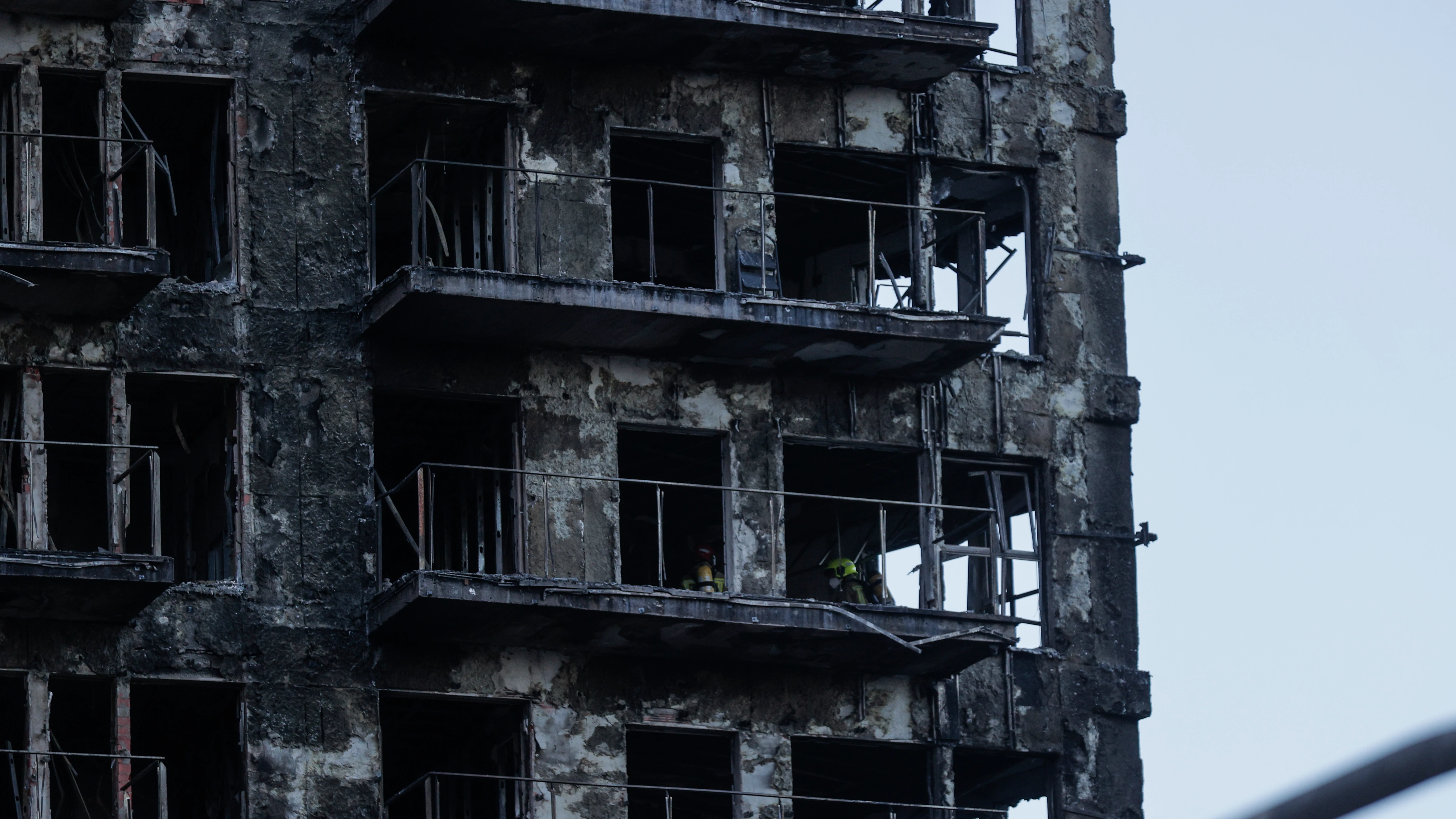 Imagen del edificio incendiado en el barrio de Campanar, Valencia Imagen del edificio incendiado en el barrio de Campanar, Valencia