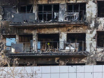 Imagen del edificio quemado en Valencia