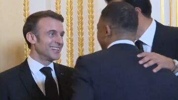 Macron, Mbappé y el emir de Qatar