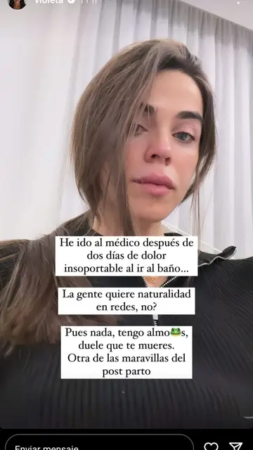 Violeta Mangriñán habla con naturalidad de su posparto Violeta Mangriñán habla con naturalidad de su posparto