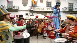Imagen de la arribada de Baiona, en Galicia